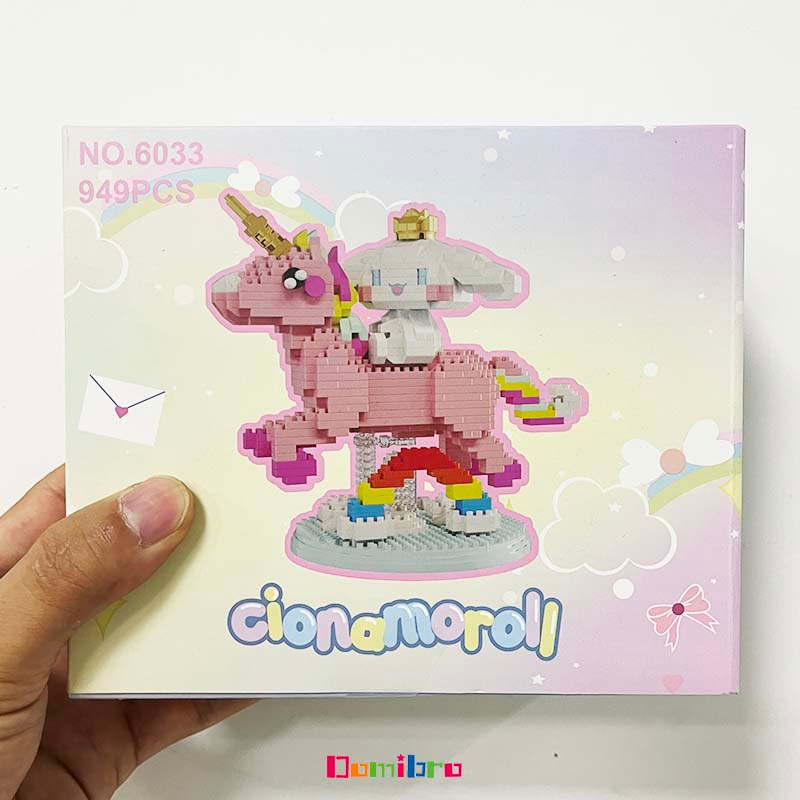 Domibro Lego Mini Sanrio Bộ 969 Miếng Xếp Hình Cinnamoroll Chó Dễ Thương Cho Bé - Tặng kèm hộp đựng xinh xắn