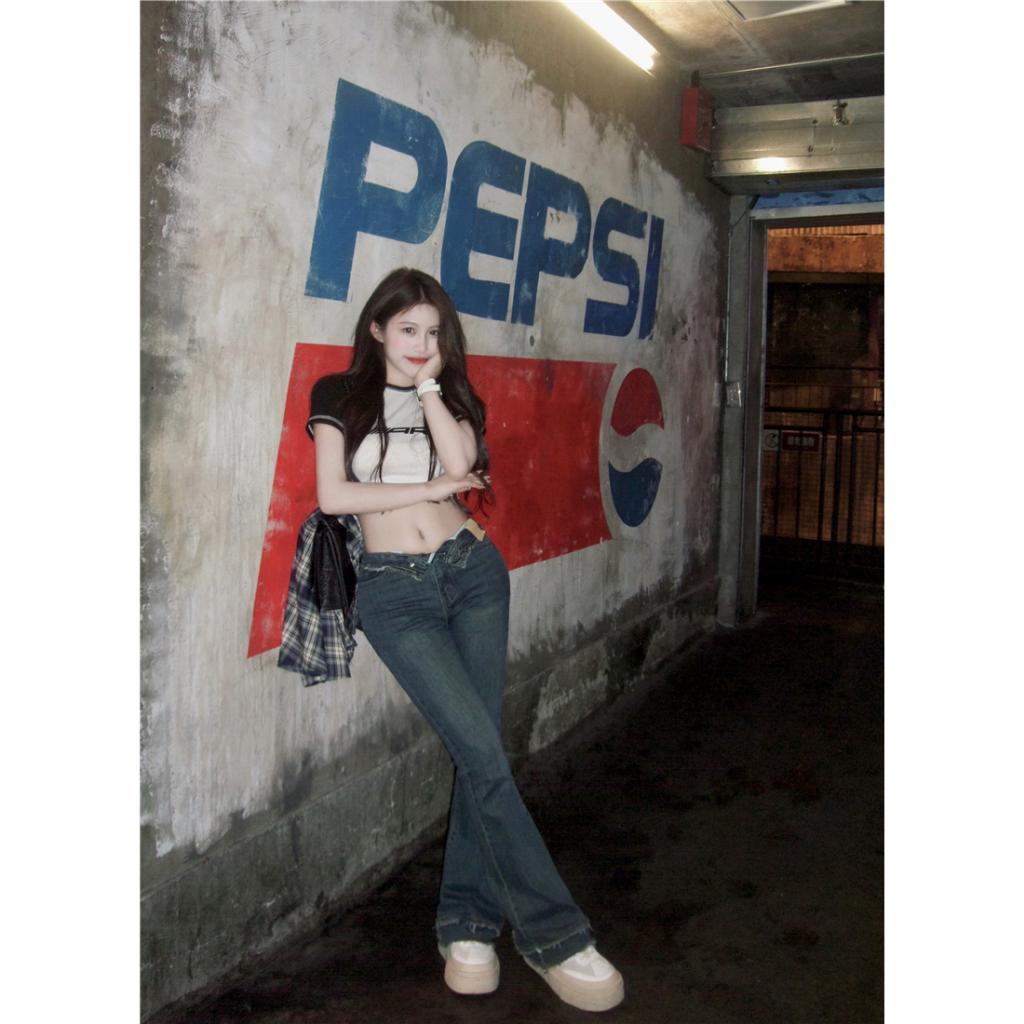 QADCOL Áo Thun Tay Ngắn Cổ Tròn Ôm Dáng Màu Sắc retro Dành Cho Nữ