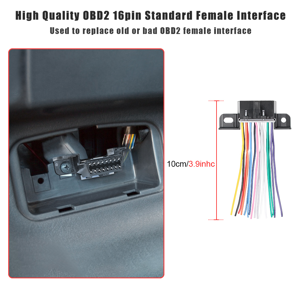 Cáp Mở Rộng 10cm 16pin Sang J1962 DIY ELM327 OBD 2 OBD2 Chuyên Dụng Cho Xe Hơi