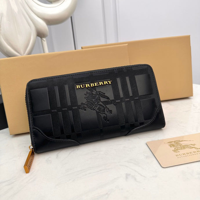 Ví Da Burberry Chính Hãng 100% Dáng Dài Phối Khóa Kéo Cá Tính Cho Nam