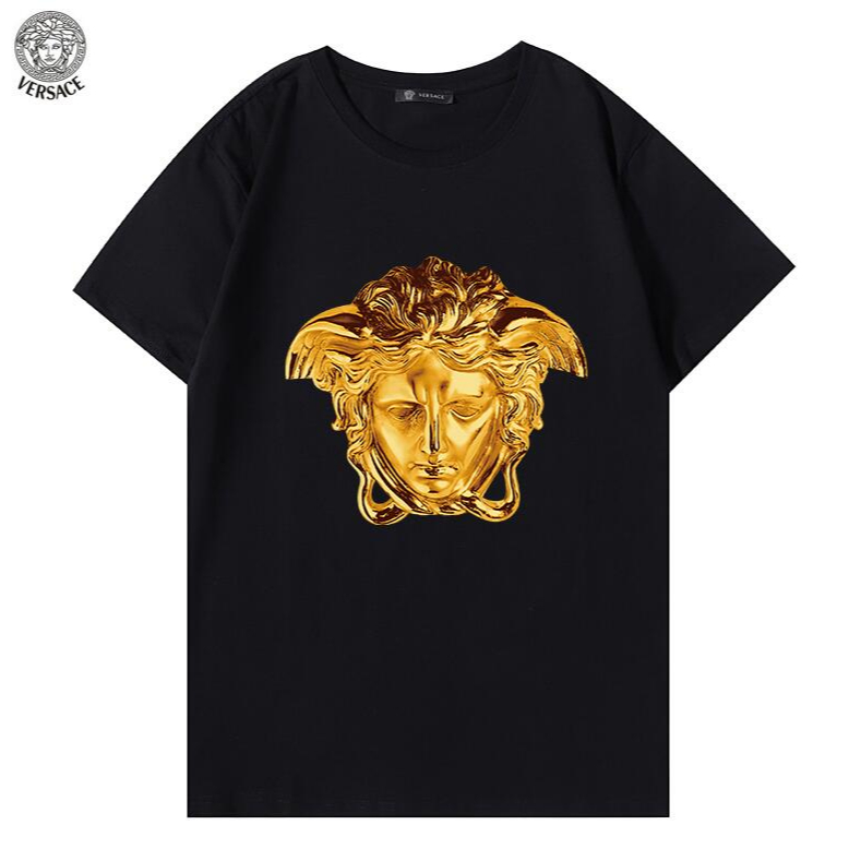 Versace Áo Thun Tay Ngắn Chất Liệu cotton Cao Cấp Họa Tiết In Thời Trang Dành Cho Cả Nam