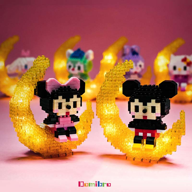 Domibro Lego Mini DISNEY Bộ 412 Khối Đồ Chơi Lắp Ráp - Totoro, Mitch, Minnie Dạ Quang Sáng Tạo