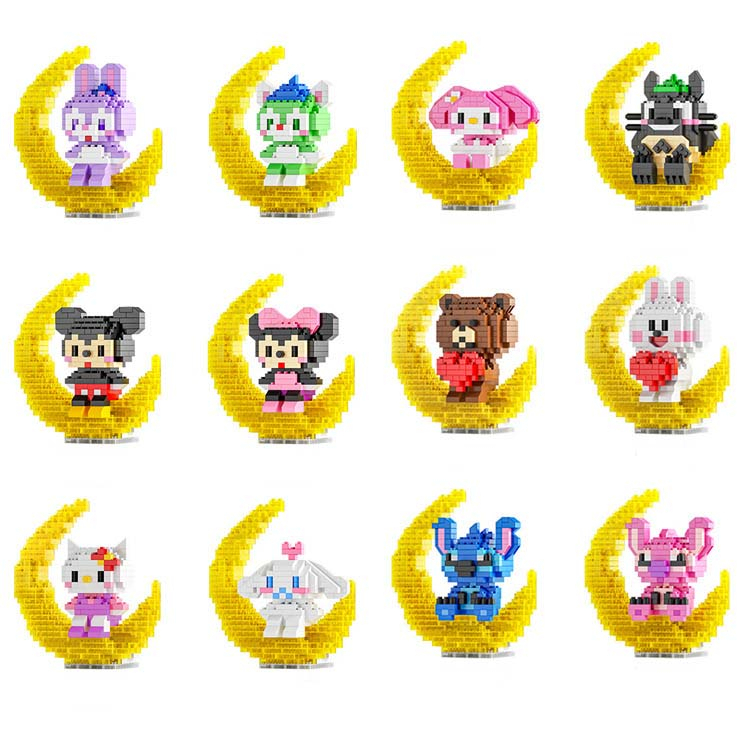 Domibro Lego Mini DISNEY Bộ 412 Khối Đồ Chơi Lắp Ráp - Totoro, Mitch, Minnie Dạ Quang Sáng Tạo