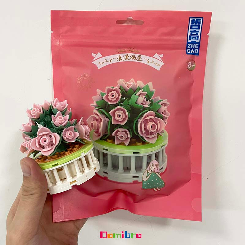 Bộ đồ chơi DIY mini Lego 3D - Lắp ráp mô hình hoa cửa hàng Domibro - Đồ chơi cho bé vui nhộn và dễ thương