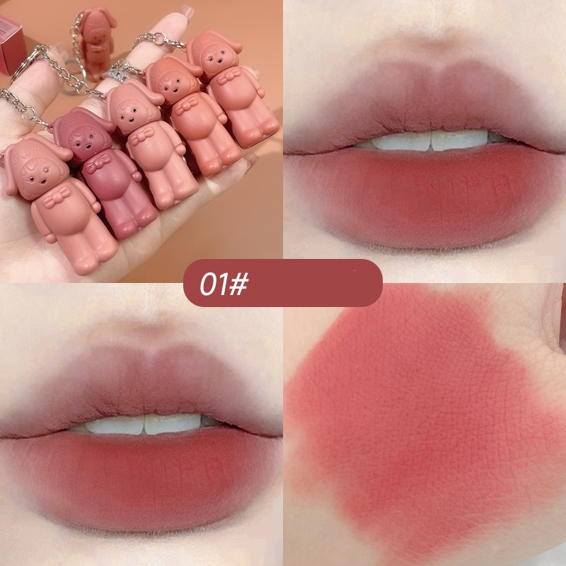 Kobeleen Ngôi sao con gái móc chìa khóa son môi mờ nhung son bóng bền vững không phai cốc chống dính