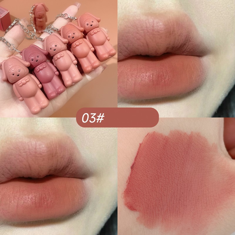 Kobeleen Ngôi sao con gái móc chìa khóa son môi mờ nhung son bóng bền vững không phai cốc chống dính