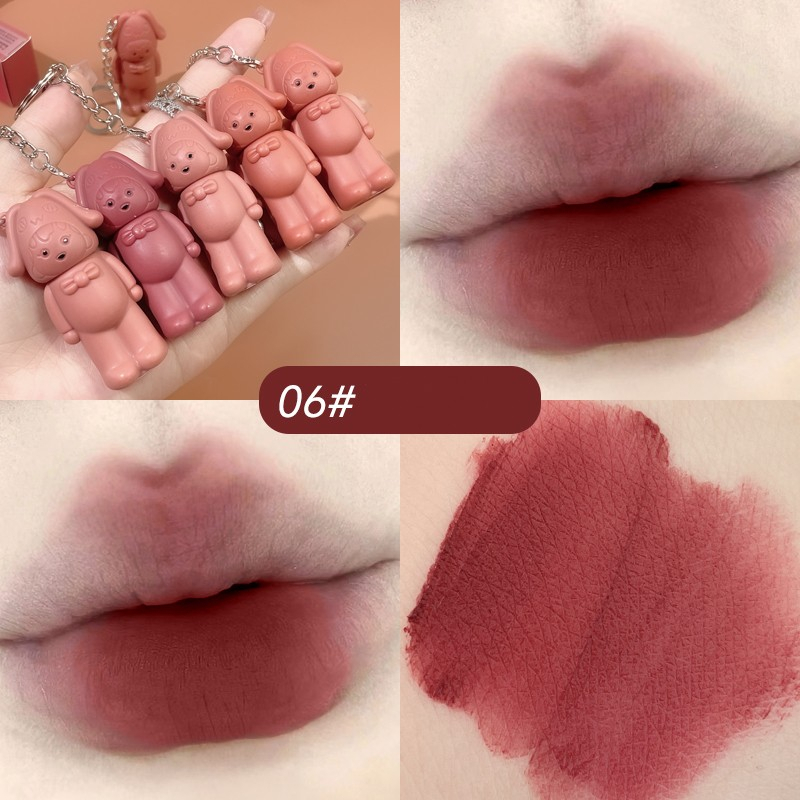 Kobeleen Ngôi sao con gái móc chìa khóa son môi mờ nhung son bóng bền vững không phai cốc chống dính