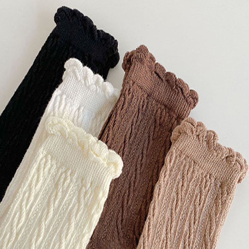 FHYL Vớ Cotton Mềm Phối Ren Nhiều Màu Phong Cách Hàn Quốc Cho Nữ