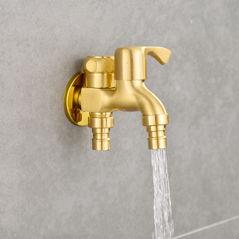 Vòi Nước Hai Đầu Bằng Thép Không Gỉ Màu Vàng Đồng Cho Bồn Rửa Mặt / Nhà Tắm