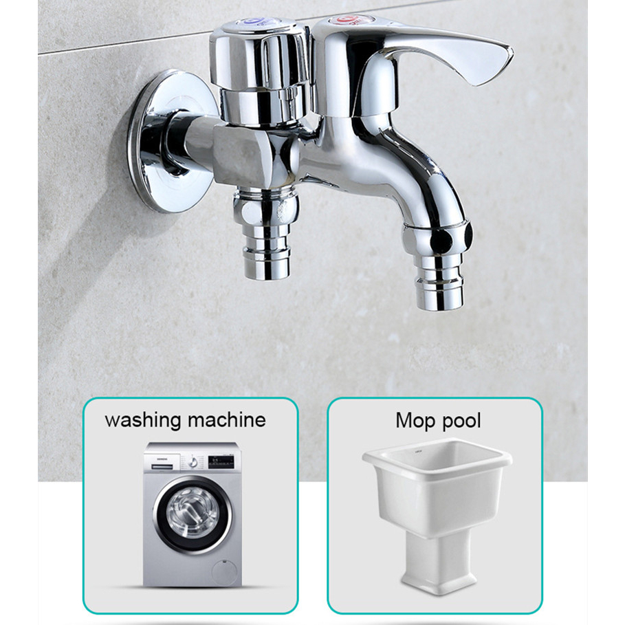 Vòi Nước Hai Đầu Bằng Thép Không Gỉ Màu Vàng Đồng Cho Bồn Rửa Mặt / Nhà Tắm