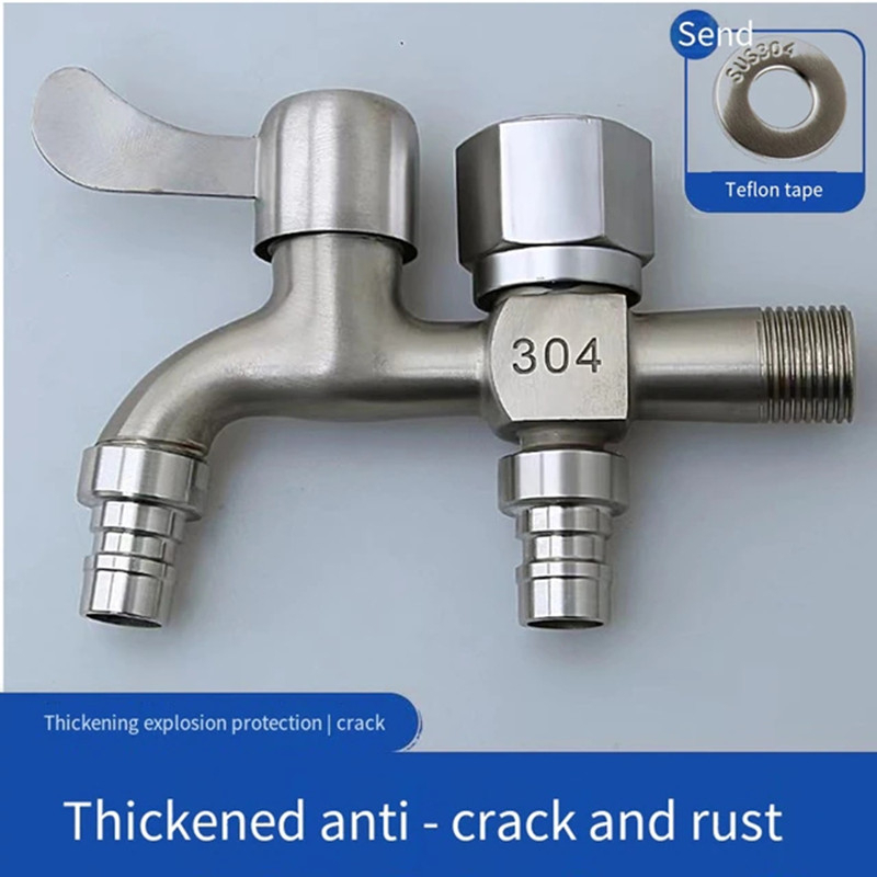 Vòi Nước Hai Đầu Bằng Thép Không Gỉ Màu Vàng Đồng Cho Bồn Rửa Mặt / Nhà Tắm