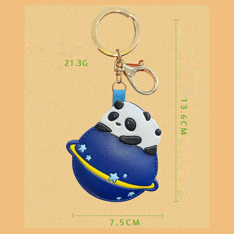 Móc Khóa Da PU Hình Gấu Trúc Hoạt Hình Dễ Thương