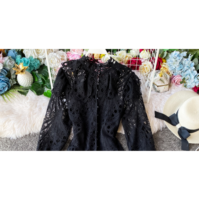 Đầm midi Dài Dáng Rộng Tay Dài Phối Ren Màu Trắng Thời Trang Mùa Hè Cho Nữ Mới