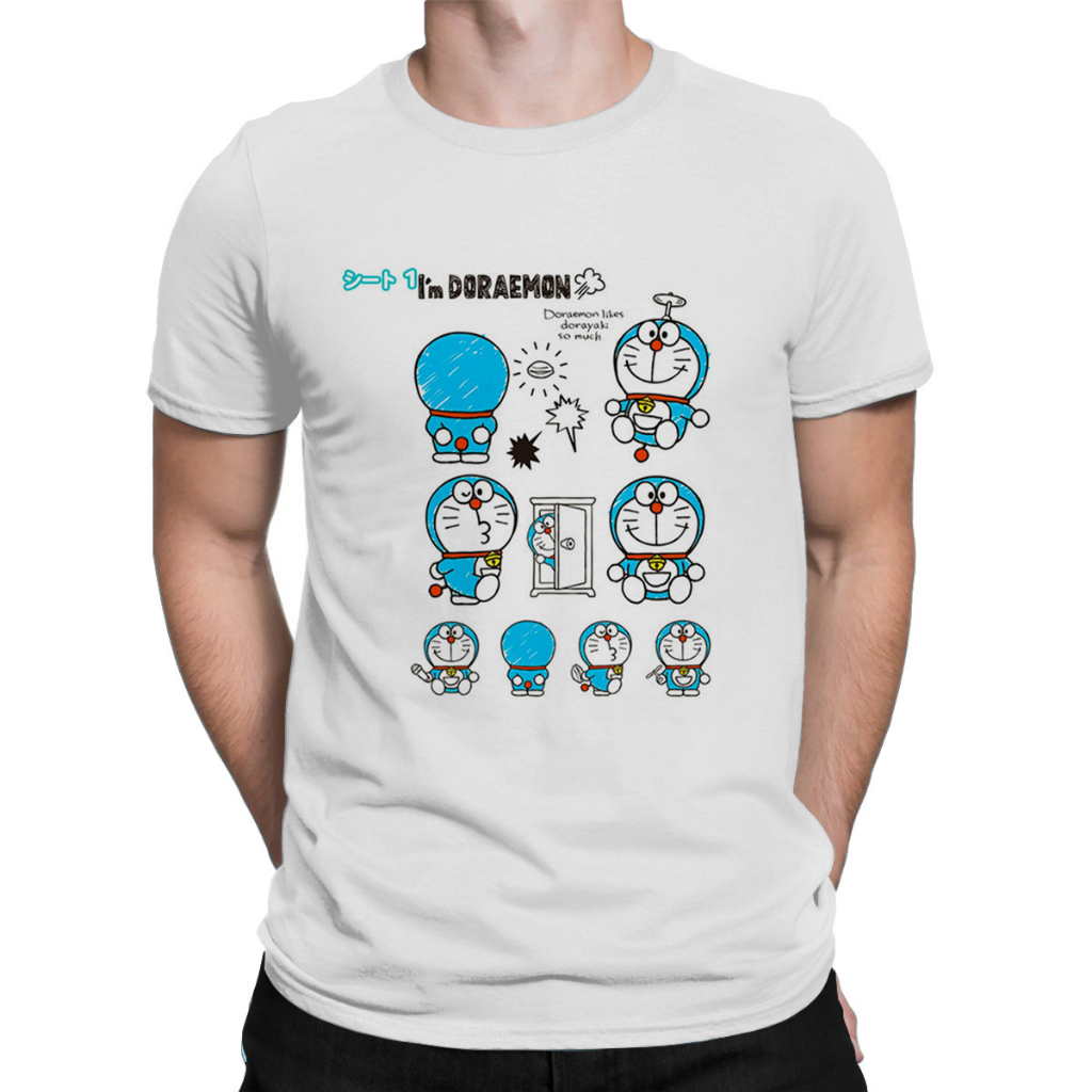 Áo Thun Cotton Tay Ngắn In Hình Doraemon
