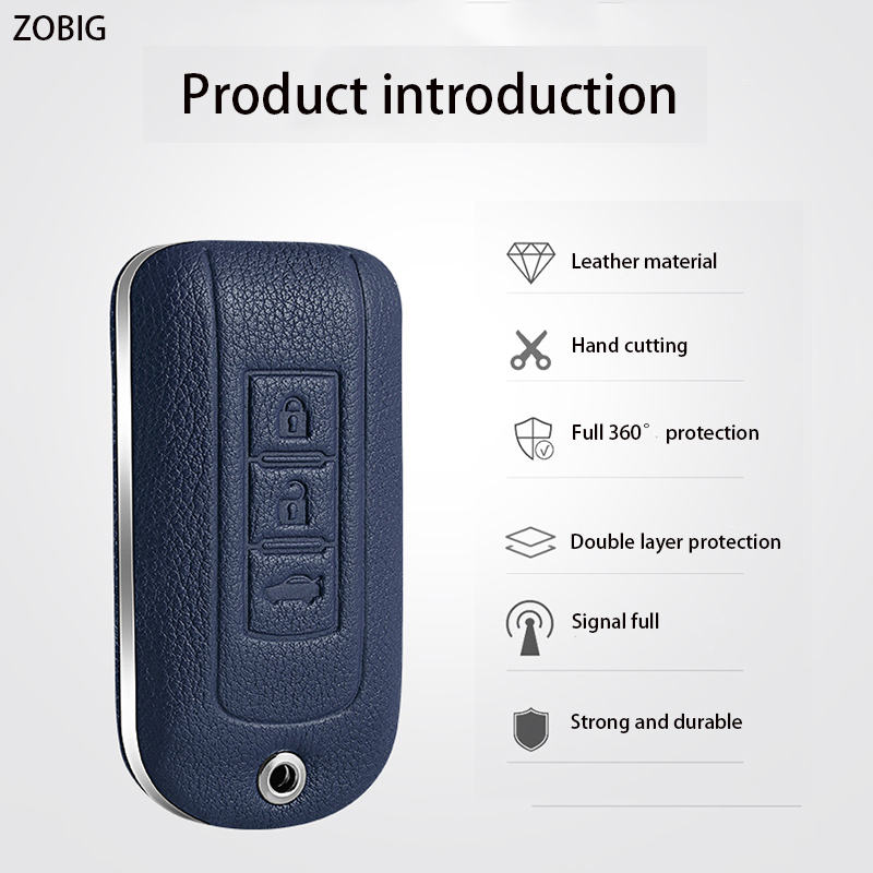 Vỏ Da PC + Chìa Khóa Điều Khiển Từ Xa Cho Mitsubishi Xperder Outlander Triton Strada Lancer EX Pajero ASX Mirage Eclipse Cross Original