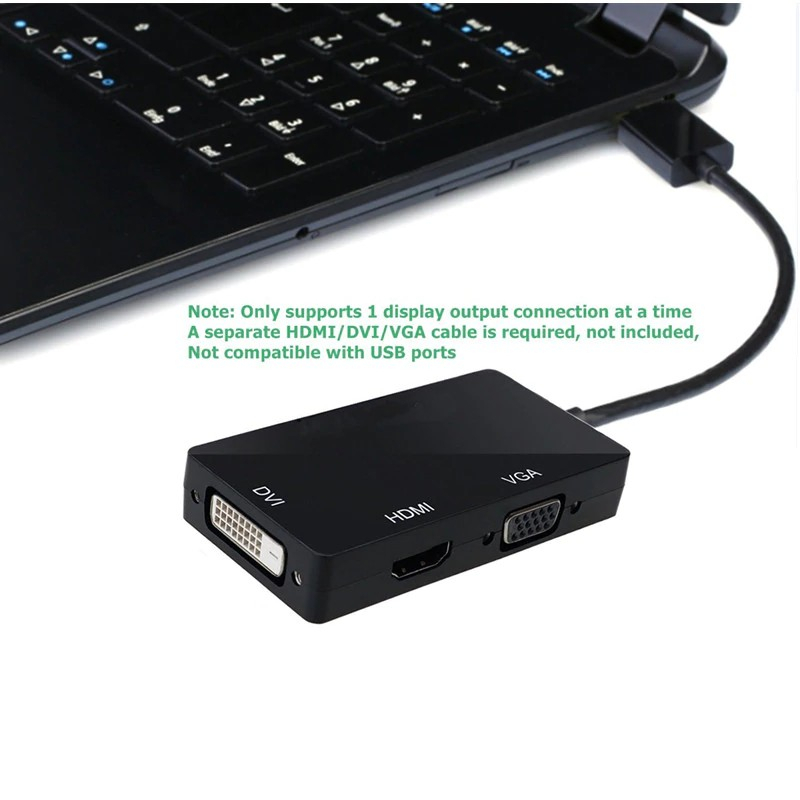 Cáp ChuyểN 3 Trong 1 DP Sang HDMI DVI VGA 1080P Cho PC / MáY ChiếU / Laptop / HDTV