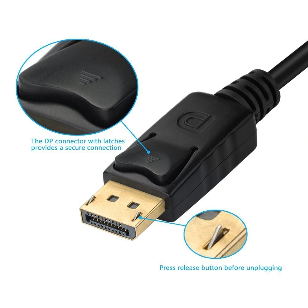 Cáp ChuyểN 3 Trong 1 DP Sang HDMI DVI VGA 1080P Cho PC / MáY ChiếU / Laptop / HDTV