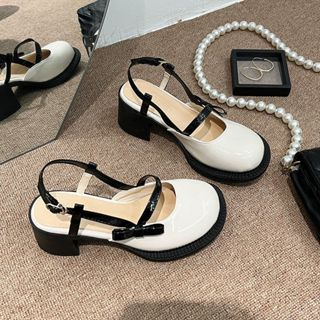Giày Sandal Gót Thấp Dày Phong Cách Pháp Thời Trang Cho Nữ giày lolita