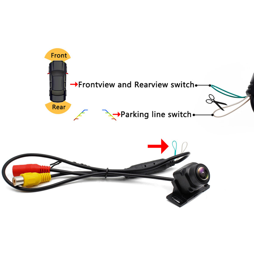 Camera quan sát phía sau ô tô không thể đảo ngược Hd Tầm nhìn ban đêm 170 độ CCD Xe dự phòng lùi đỗ xe Camera sau có cáp chống nước 12V