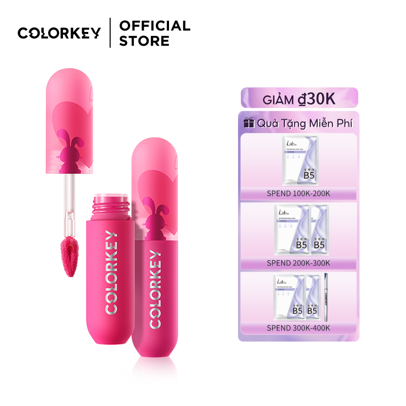 【COLORKEY】Son Kem Lì Colorkey Rabit Kết Cấu Mịn Màng Không Khô Môi 2g