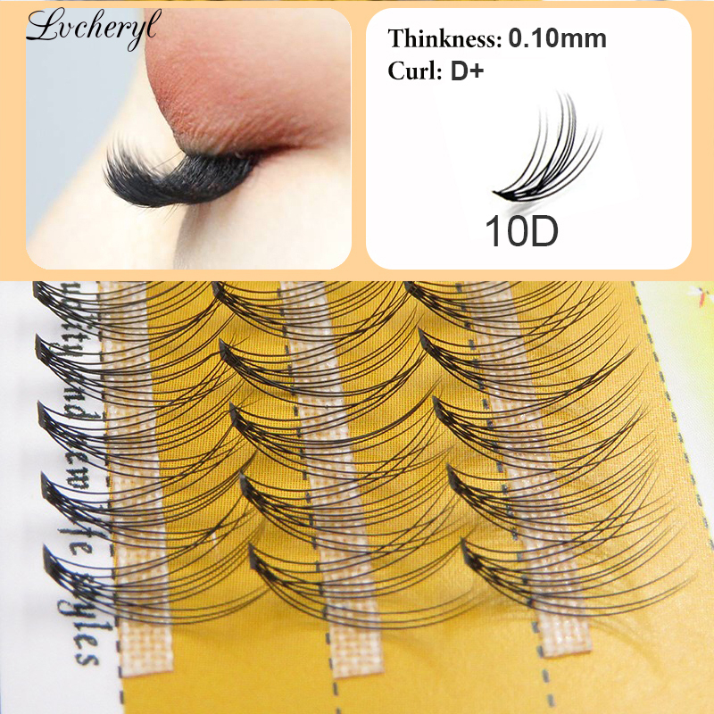 Lvcheryl Bộ Lông Mi Giả Nối Dài Cong 10D D +