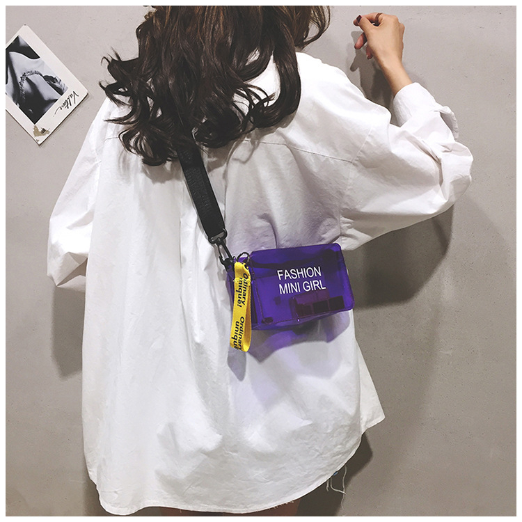 BEIBAOBAO Túi Đeo Vai Màu Trơn Trong Suốt Thời Trang Retro Cho Nữ