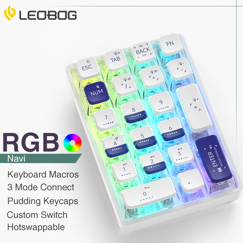 Bàn PhíM AULA LEOBOG K21 Trong SuốT 2.4G / Type-C / Bluetooth