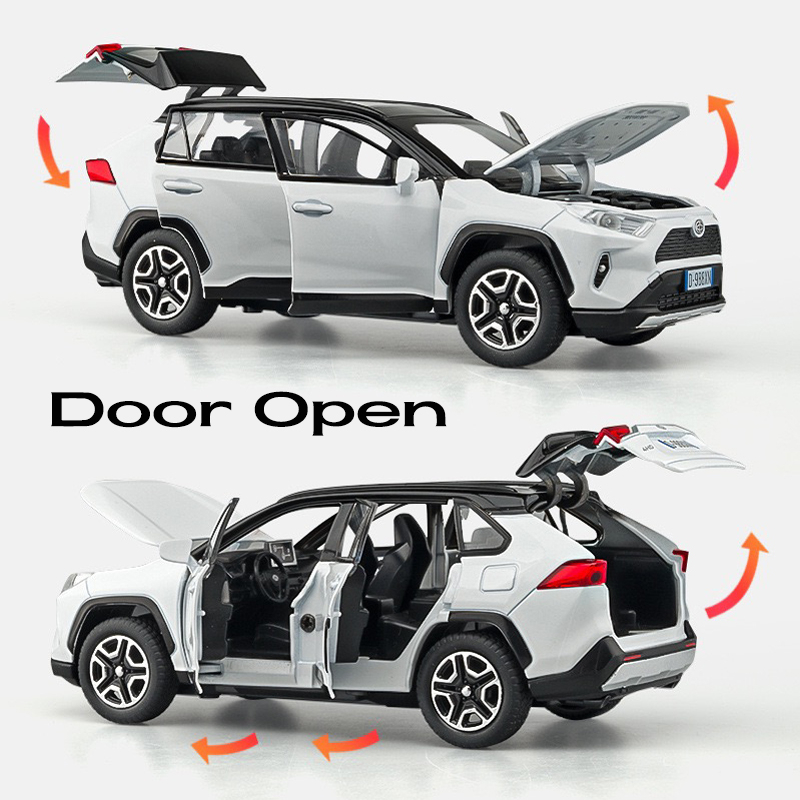 Mô Hình Xe Hơi Toyota RAV4 Tỉ Lệ 1: 32 Bằng Hợp Kim Có Đèn Và Nhạc Cho Bé Trai
