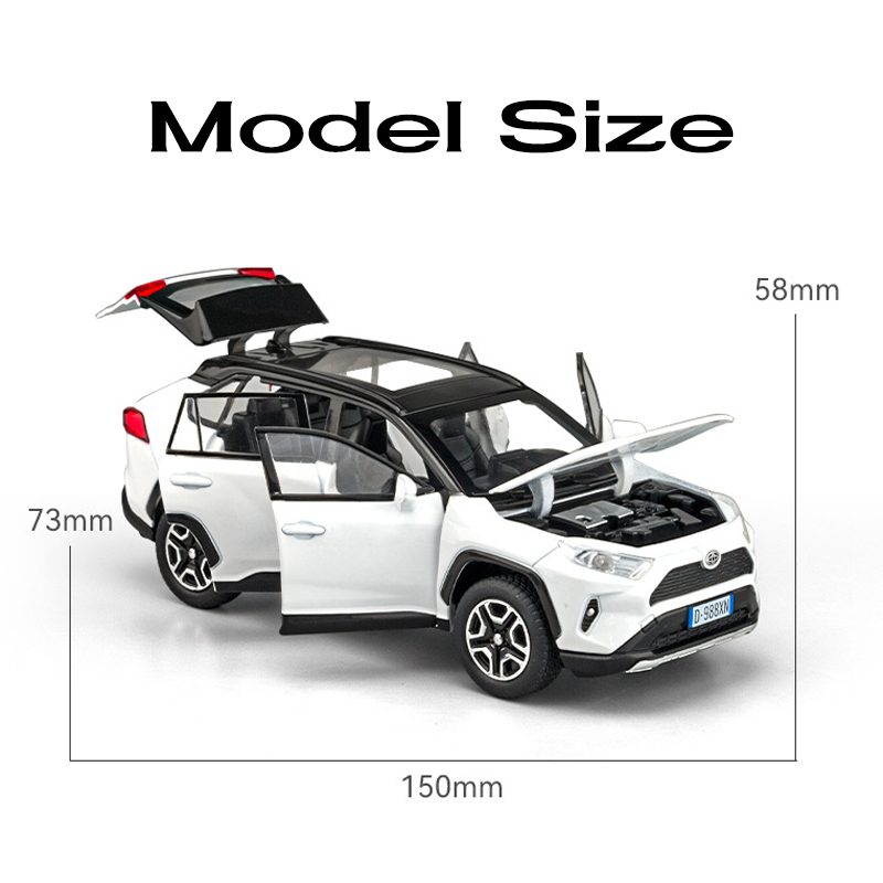 Mô Hình Xe Hơi Toyota RAV4 Tỉ Lệ 1: 32 Bằng Hợp Kim Có Đèn Và Nhạc Cho Bé Trai