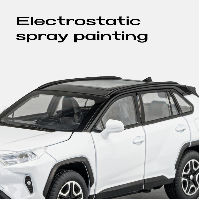 Mô Hình Xe Hơi Toyota RAV4 Tỉ Lệ 1: 32 Bằng Hợp Kim Có Đèn Và Nhạc Cho Bé Trai