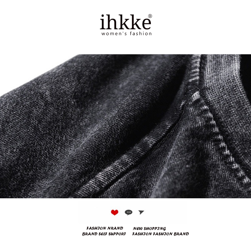 Áo thun unisex IHKKE 100% cotton dáng rộng tay ngắn in hình gấu dâu tây dành cho cặp đôi