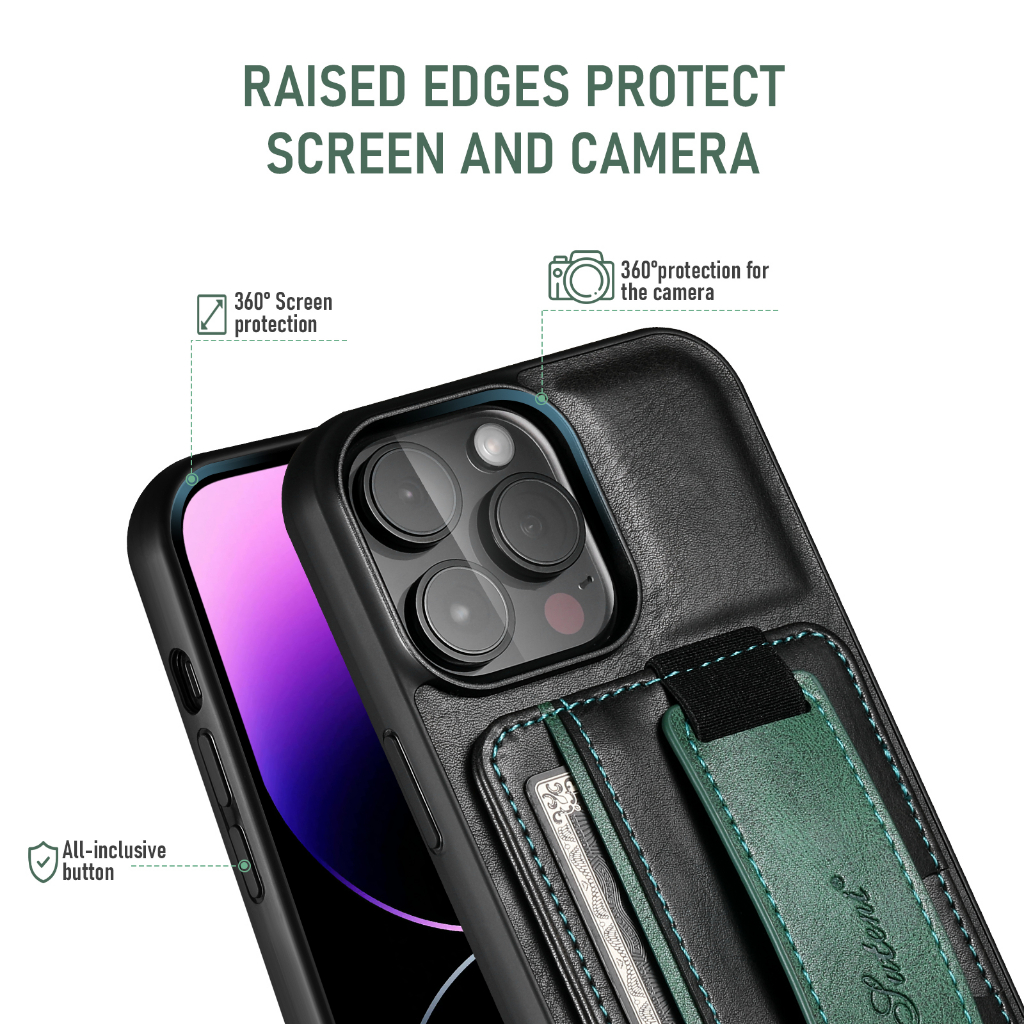 Thẻ Bao Da Điện Thoại Có Dây Gài Cho iphone 14 15 13 12 11 pro max xr x xs max Ốp