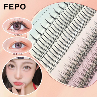  Lông mi giả FEPO dáng chữ A đuôi cá sandwich cụm đơn hỗn hợp 