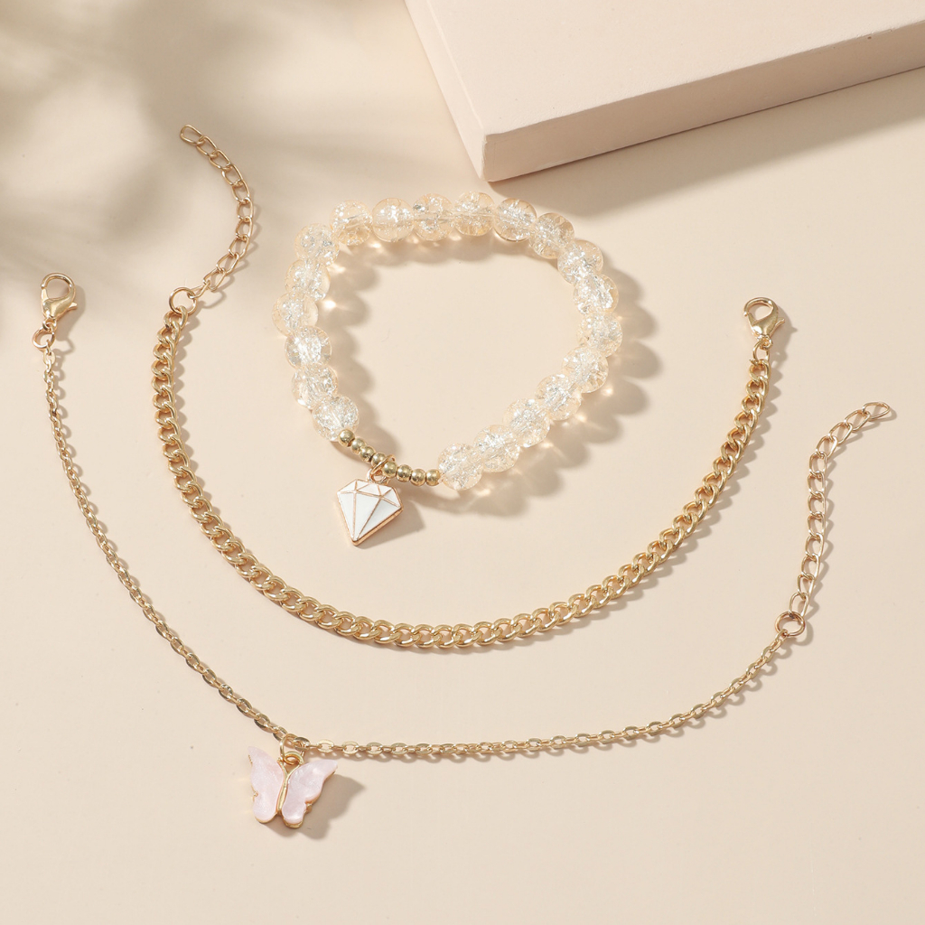 Set 3 Vòng Tay Chuỗi Hạt Thời Trang Cho Nữ