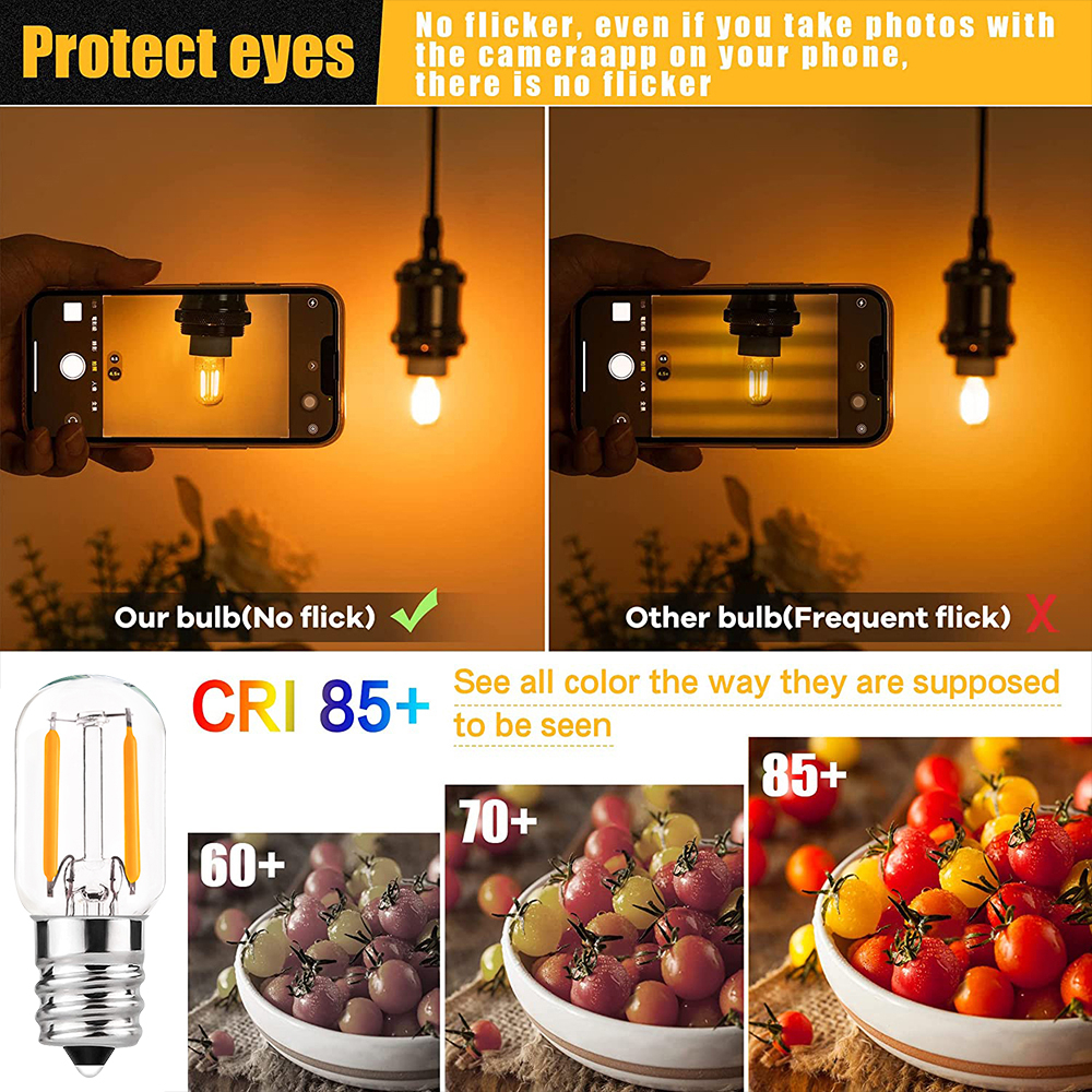 Set 3 Bóng Đèn LED E12 E14 T22 1W Ánh Sáng Trắng Ấm / Lạnh 10W Trang Trí Nhà Cửa