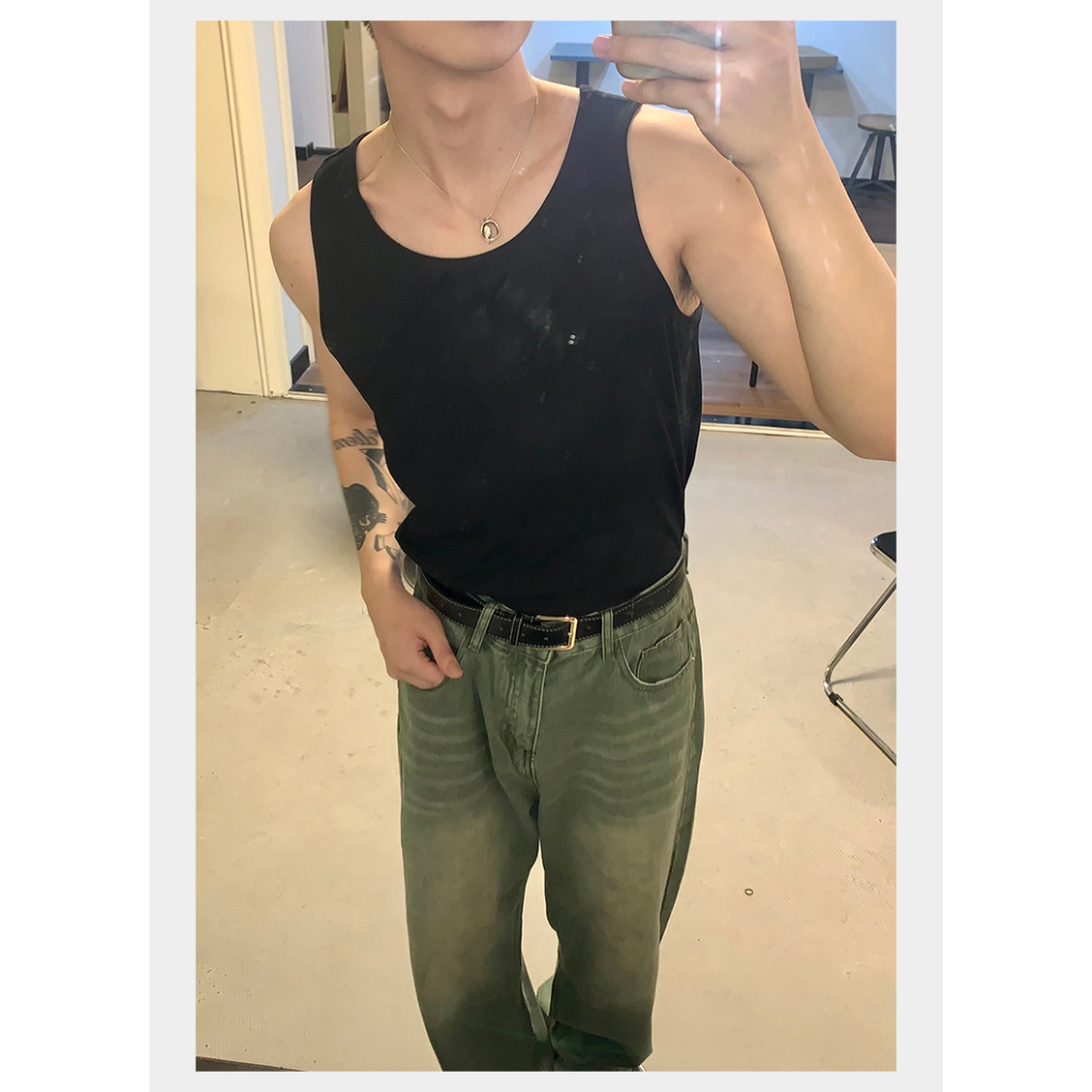 Áo Thun Thể Thao Sát Nách Vải cotton Màu Trơn Thời Trang Cho Nam