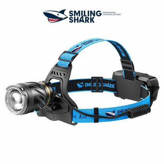 Smiling Shark TD1130 Đèn pin đội đầu 2500Lumens 18650  siêu sáng có thể thu phóng chống thấm nước ngoài trời Chạy bộ câu cá Ánh sáng