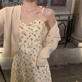 Đầm hoa DUOHANZI kiểu Pháp mới cho nữ