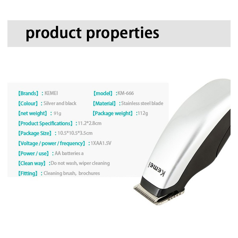 Tông Đơ Hớt Tóc Mini KM-666 Chất Lượng Cao