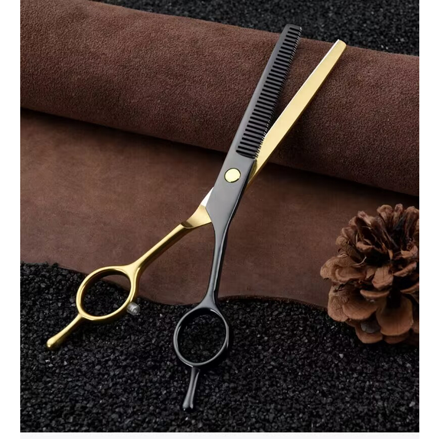 Kéo Cắt Tỉa Lông Thú Cưng 7.5inch Chuyên Nghiệp Màu Vàng Đen