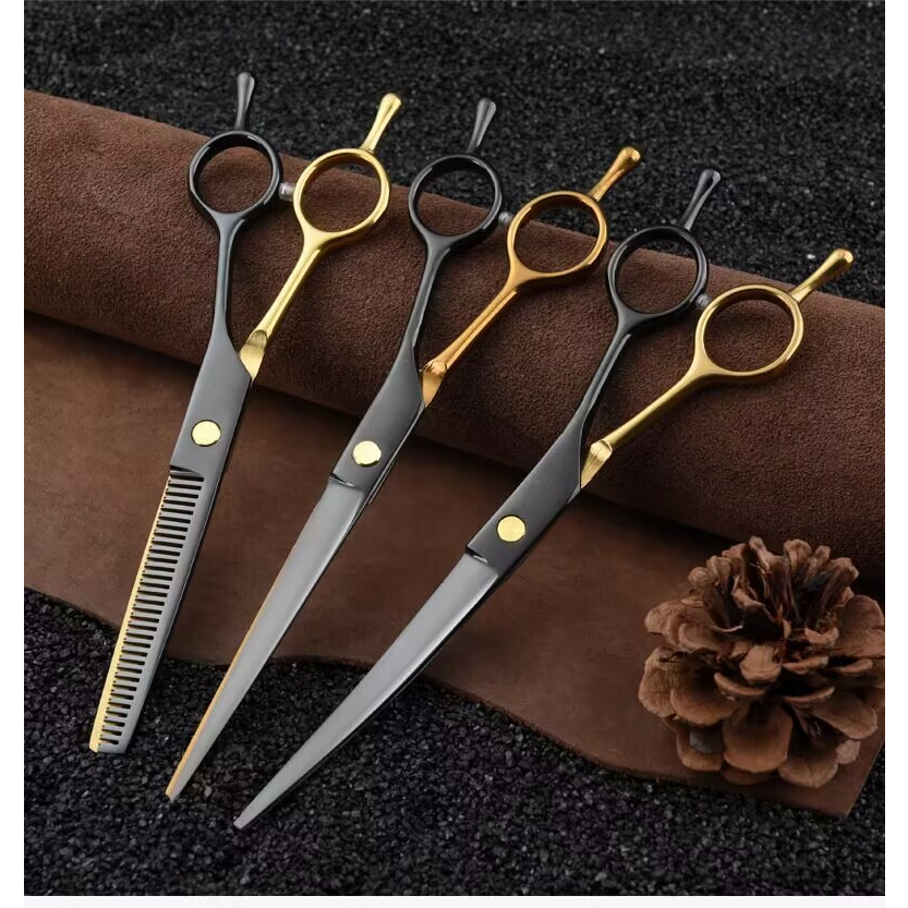 Kéo Cắt Tỉa Lông Thú Cưng 7.5inch Chuyên Nghiệp Màu Vàng Đen