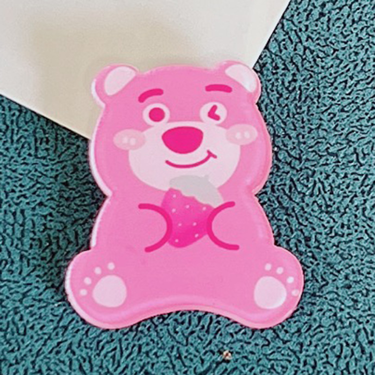 JUST STAR Móc Treo Túi Đựng Bút Hình Gấu Dâu Hoạt Hình Đáng Yêu