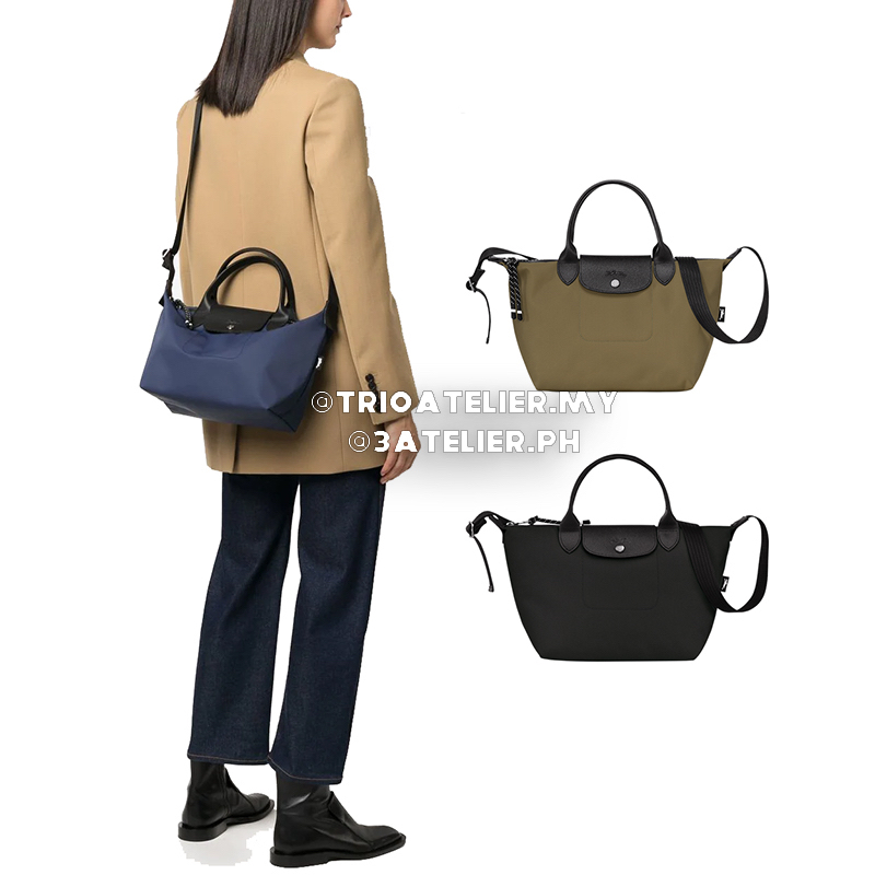Longchamp Le Pliage Energy Túi Đeo Chéo Canvas Tái Chế Năng Lượng Có Tay Cầm 6 Màu Sắc