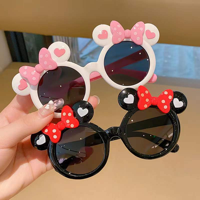 Kính Mát Chống Tia UV Hình Chuột Mickey Dễ Thương Cho Bé 2-10 Tuổi