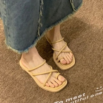 Dép Sandal Đế Bằng Phong Cách Pháp Thời Trang Xuân Hè Cho Nữ