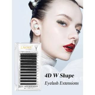 Lagee 4D W Shape Eyelash Extensions Bloom Premade Volume Fan Autofan Lưới mềm Lông mi giả Trang điểm YY V Mi từ Nagaraku