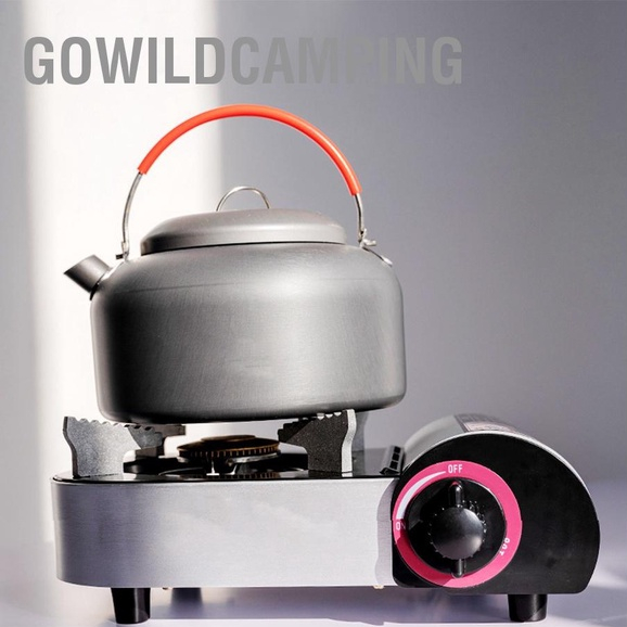 GoWildCamping Di Động Bếp Gas Âm An Toàn Tản Nhiệt Đồng Nhất Mini Butan Có Hộp Đựng Cắm Trại Nấu Ăn Dụng Cụ