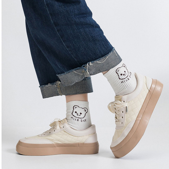 ❤ Giày thể thao đế bằng siêu nhẹ chống mài mòn thời trang cho nữ