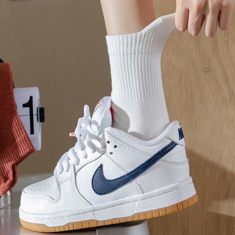 FHYL Vớ Thể Thao Màu Trơn Cổ Vừa Mềm Mại Thoáng Khí Khử Mùi Bốn Chiều Dễ Thương Phong Cách Hàn Quốc Cho Nữ