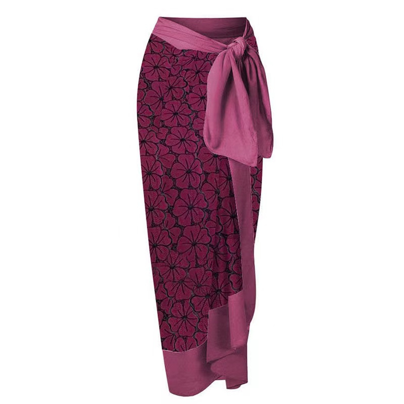 Bikini bãi biển phong cách châu Âu và Mỹ dính dây đeo in mô hình hiển thị gầy bao gồm bụng sexy đồ bơi nữ